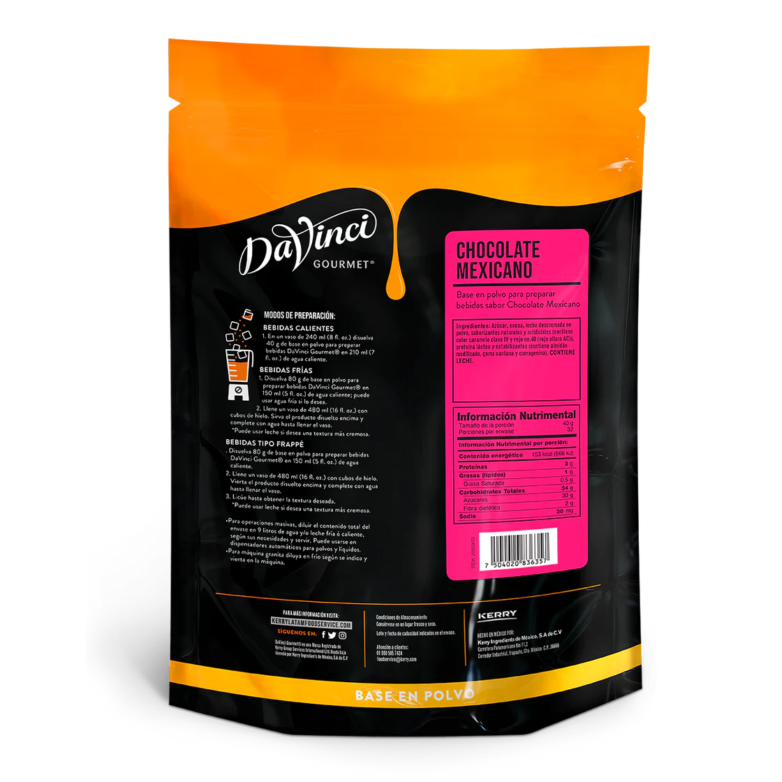 Base en Polvo Sabor Chocolate Mexicano DaVinci