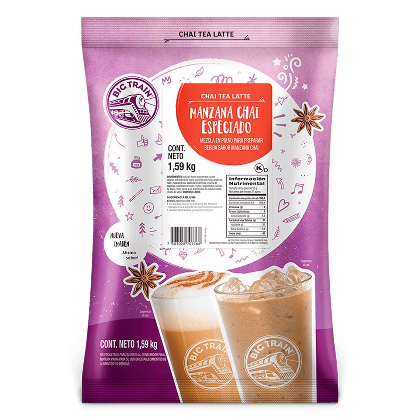 Polvo Big Train sabor Chai Manzana Especiado