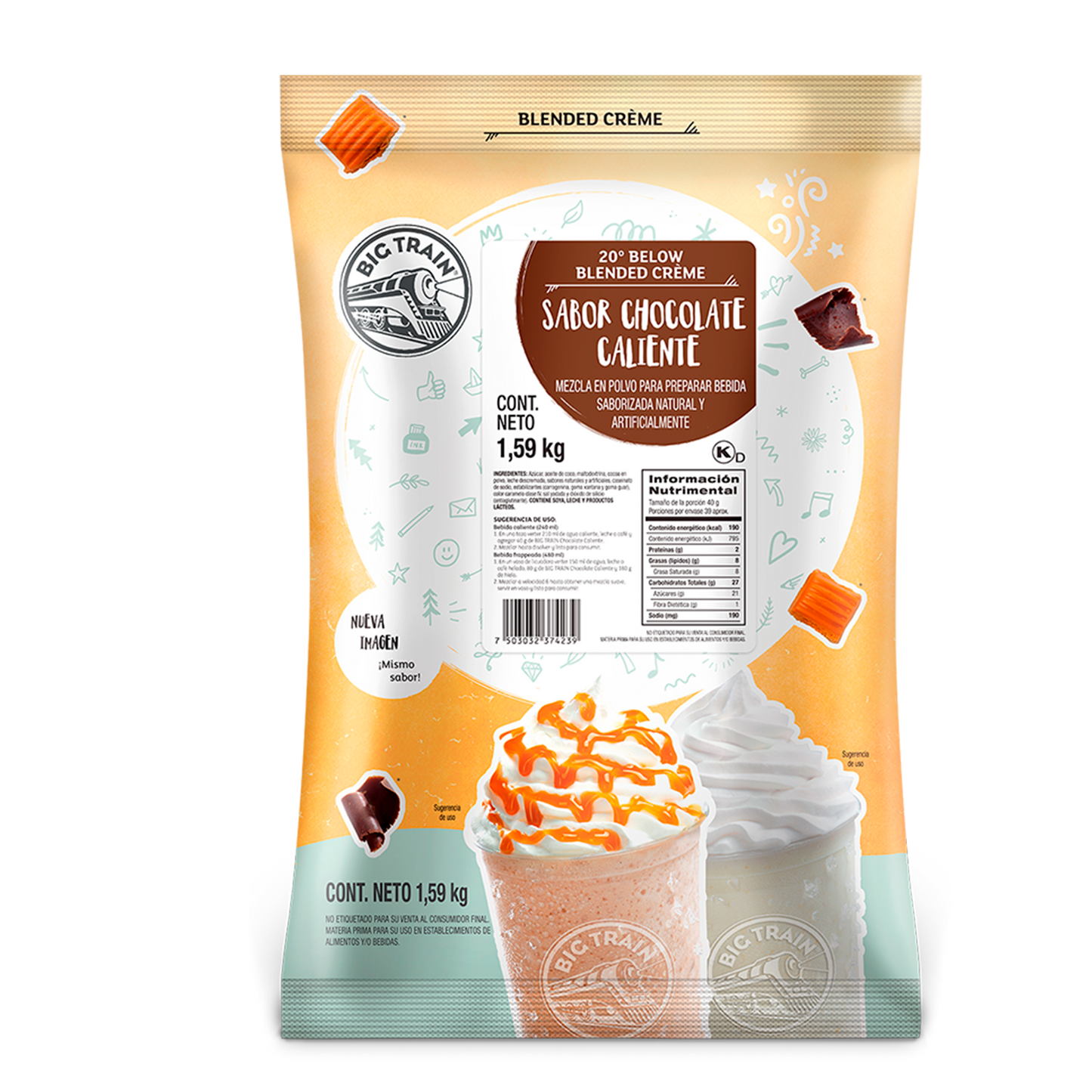 Polvo Big Train Chocolate Caliente